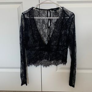 Black lace long sleeve